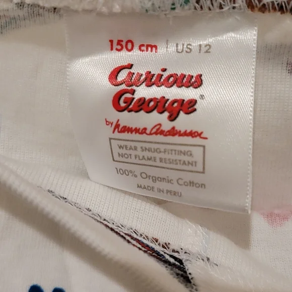 NWT Hanna Andersson Curious George Story Time Long John Pajama Set. - Picture 10 of 11
